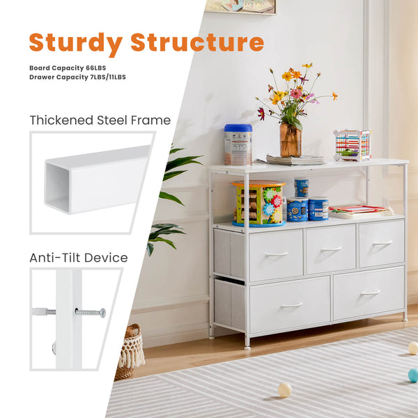 Sweetcrispy Storage Shelf TV Stand for Living Room Bedroom