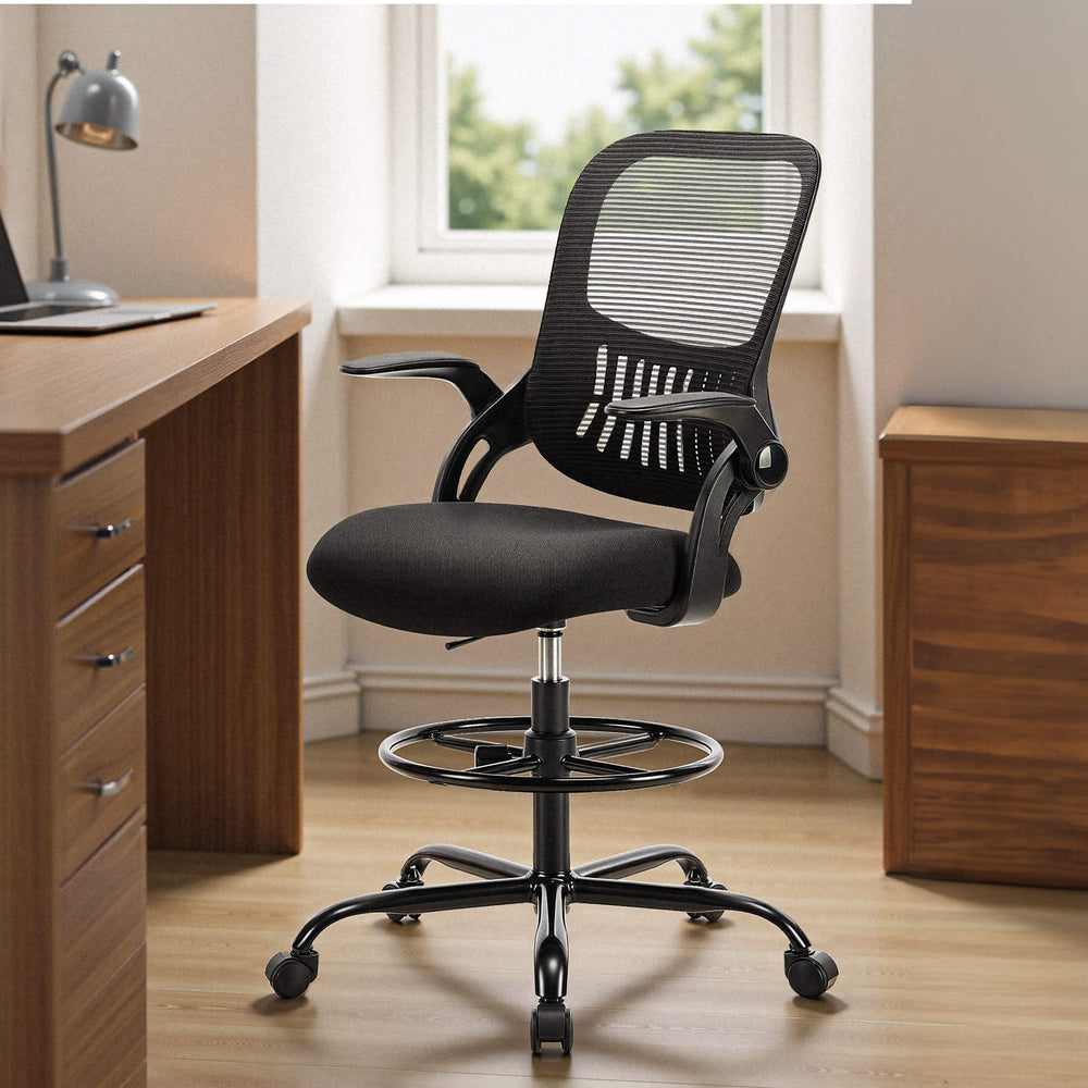 Sweetcrispy Office Chair with Wheels Reversible Armrests