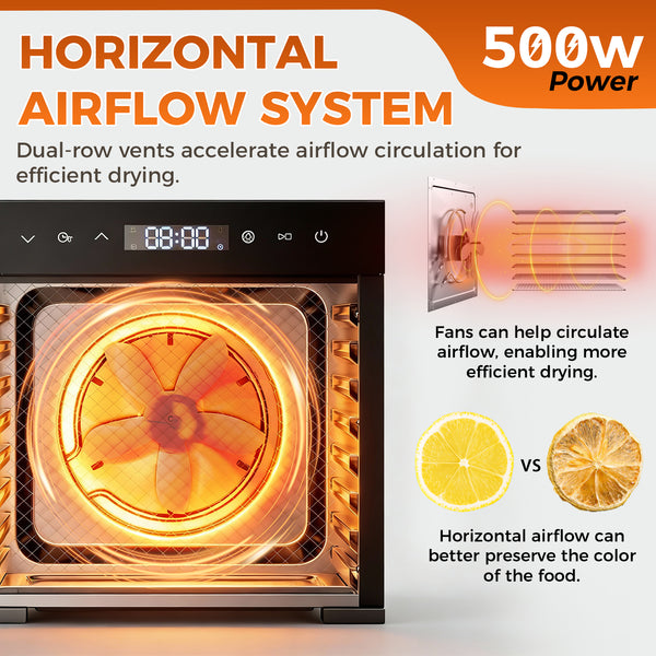 Sweetcrispy Food Dehydrator with 8 Stainless Trays for Homemade Snacks