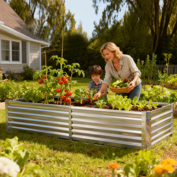 Sweetcrispy Mini Greenhouse Raised Garden Bed with Dual Roll-Up Windows