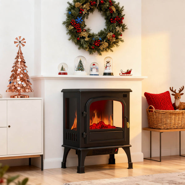 Sweetcrispy HearthGlow Twin Door Electric Fireplace for Indoor Use