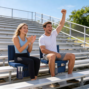 Sweetcrispy Stadium Seat with Back Support, Foldable Cushioned Portable Bleacher Chair for Sports Outdoor Events