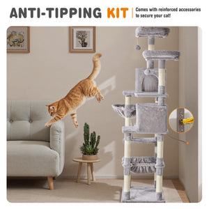 Sweetcrispy 71" Multi-Level Cat Tree, Cat Tower for Indoor Cats