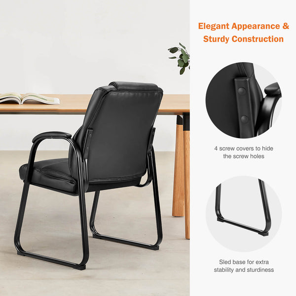 Sweetcrispy Reception Chair with Armrests for Meeting Rooms