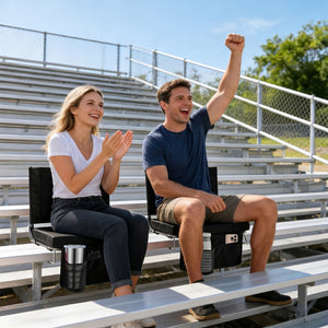 Sweetcrispy Stadium Seat with Back Support, Foldable Cushioned Portable Bleacher Chair for Sports Outdoor Events