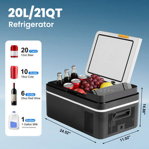 Sweetcrispy Smart Portable Car Refrigerator for Camping & Road Trips