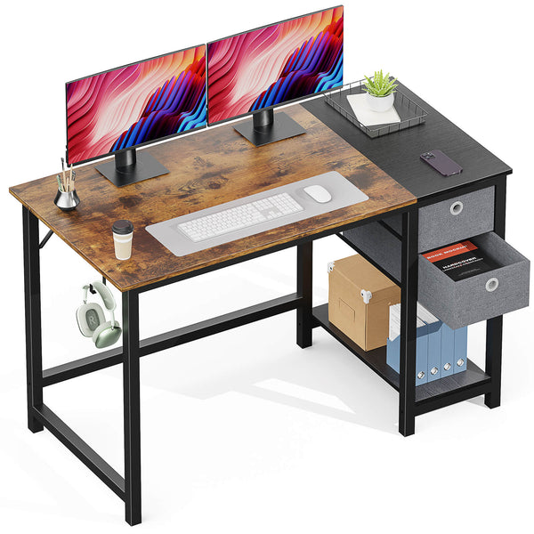 Sweetcrispy Computer Desk with Drawers for Bedroom Playroom