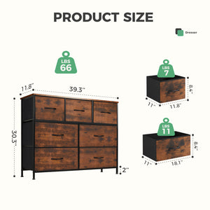 Sweetcrispy Dresser Wooden Top with Storage for Living Room Bedroom