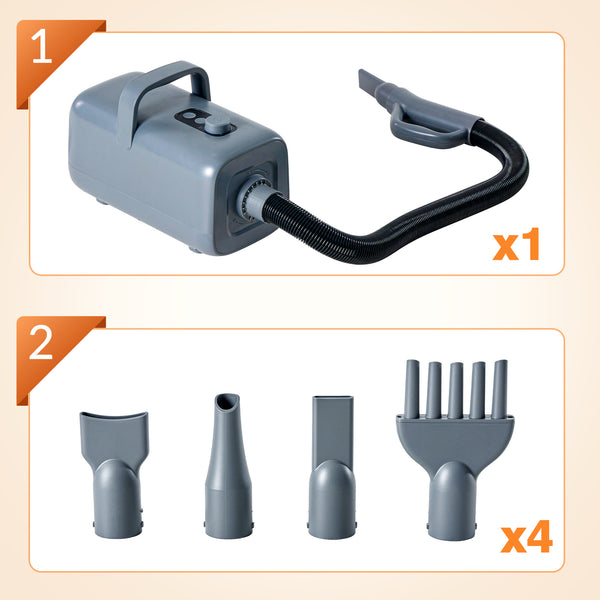 Sweetcrispy Pet Hair Dryer with Adjustable Speed/Temperature, Grooming Dryer