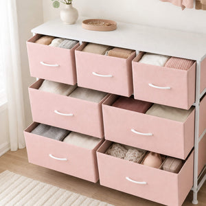 Sweetcrispy Dresser Wooden Top with Storage for Living Room Bedroom
