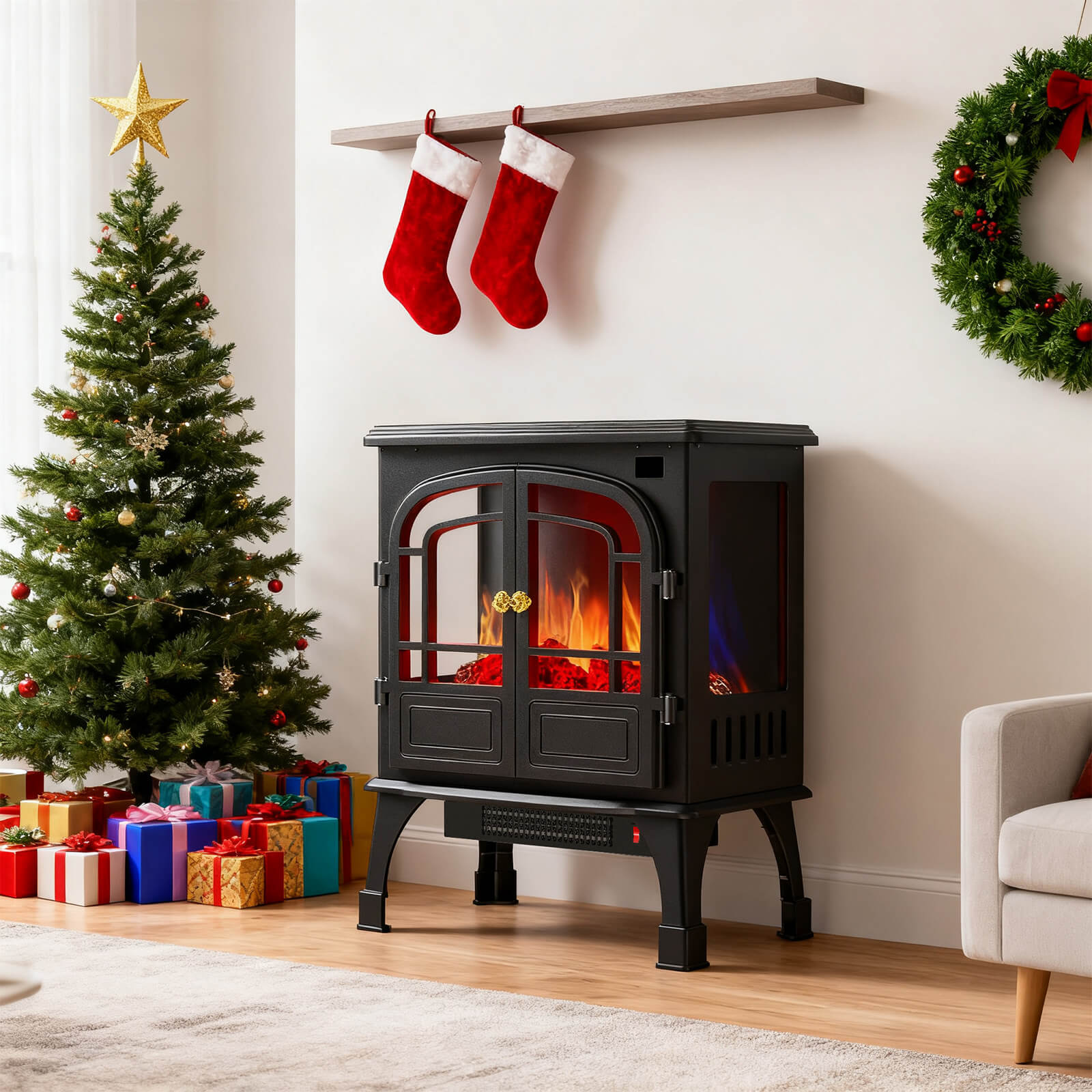 Sweetcrispy HearthGlow Twin Door Electric Fireplace for Indoor Use – sweetcrispy