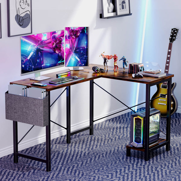Sweetcrispy Play Table, L-Shape with Stand Side Pocket for Home