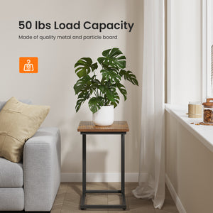 Sweetcrispy C-Shaped Side Table with Removable Casters for Small Spaces