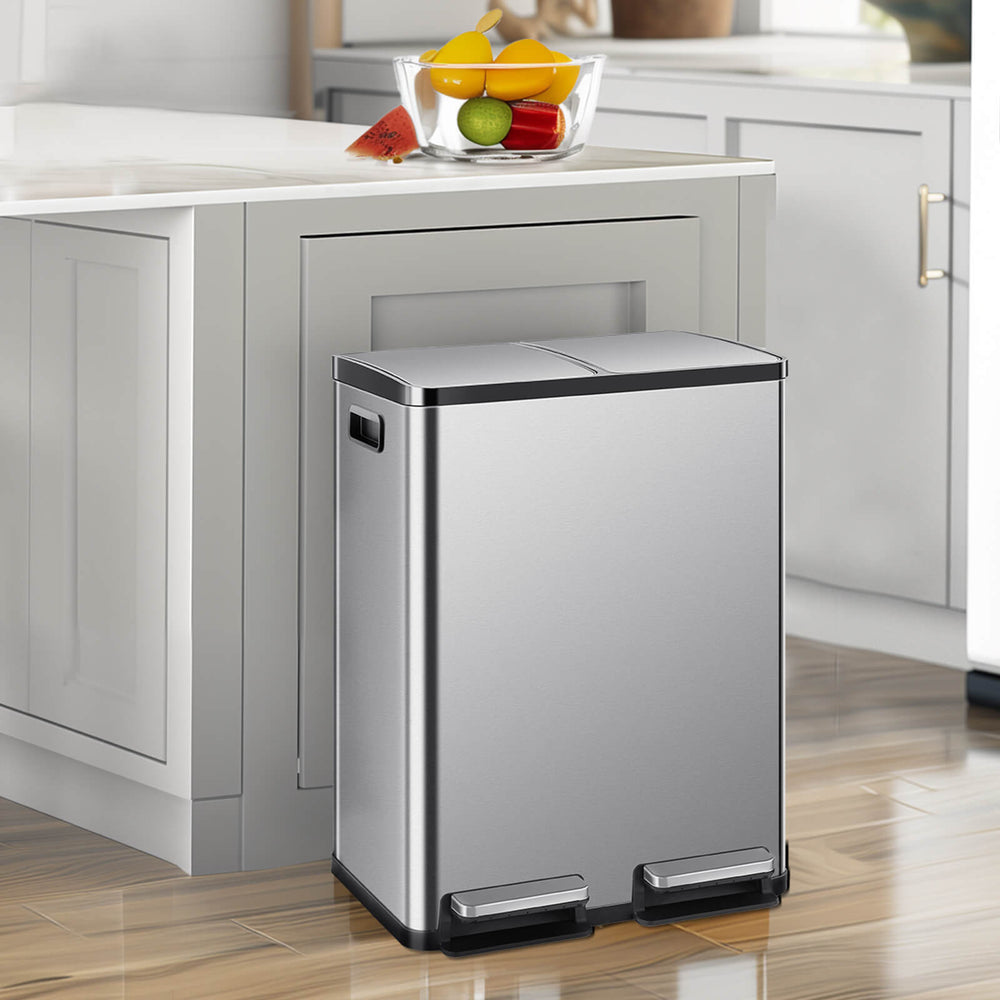 Sweetcrispy Stainless Steel Bin with Pedal Keeps Kitchen Odour Free