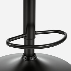 Sweetcrispy Adjustable Bentwood Bar Stools with PU Leather Upholstery and Footrest-Set of 2