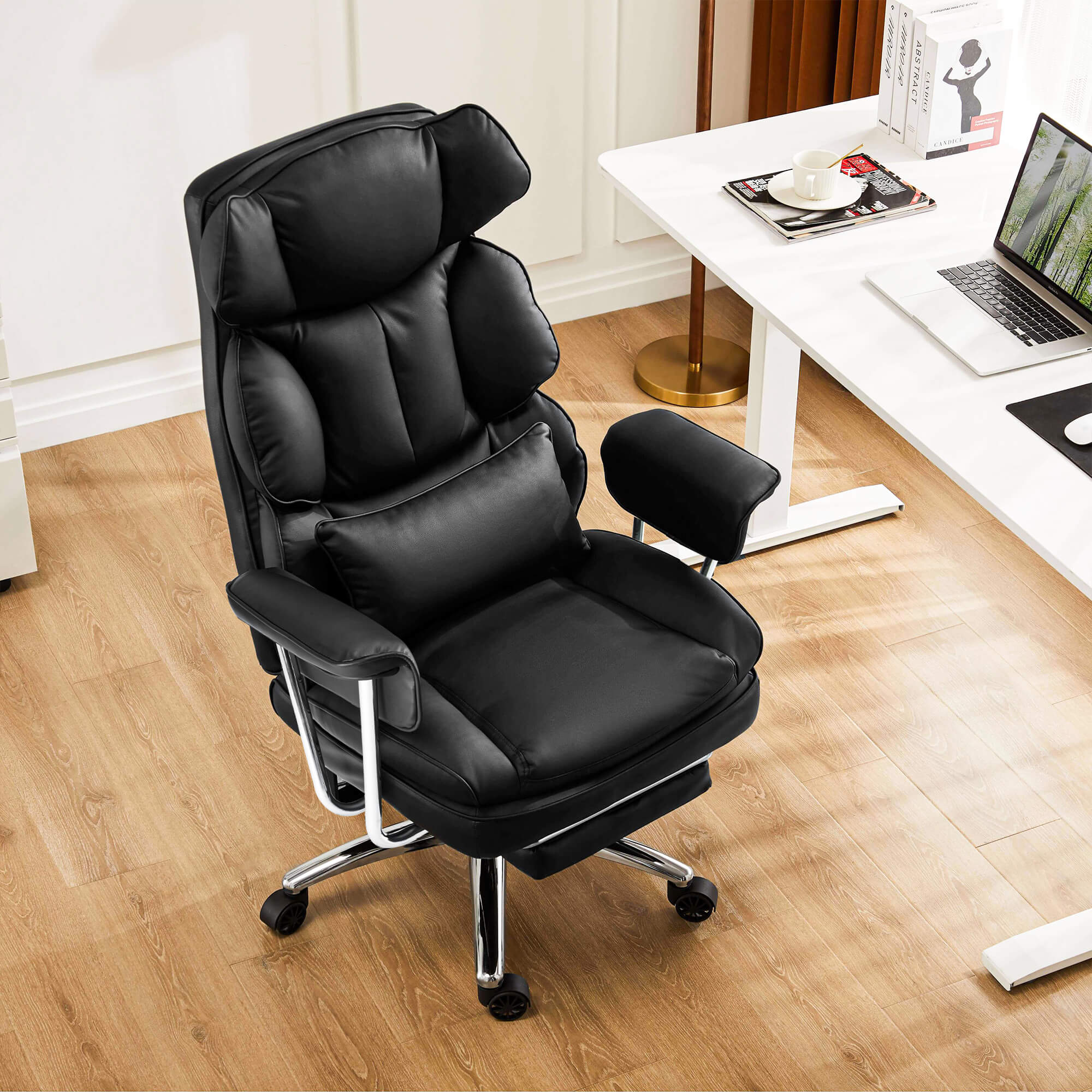 Sweetcrispy Computer Chair Leather with Leg Rest for Office – sweetcrispy