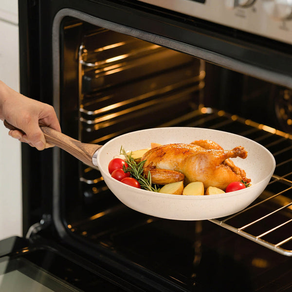 Sweetcrispy 17-Piece Non-Stick Cookware Set with Detachable Handles