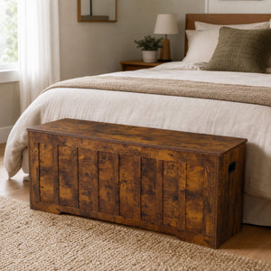 Sweetcrispy Wooden Storage Bench with Soft-Close Lid