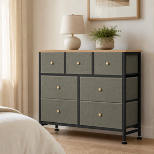 Sweetcrispy Dresser Wooden Top with Storage for Living Room Bedroom