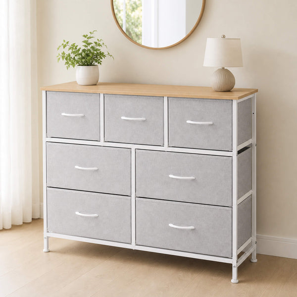 Sweetcrispy Dresser Wooden Top with Storage for Living Room Bedroom