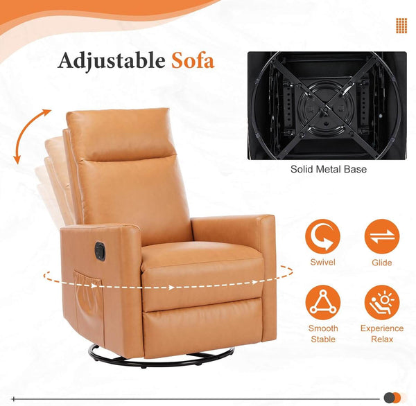 Sweetcrispy Sofa Recliner Swivelling For Living Room Bedroom