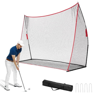 Sweetcrispy 10x7 FT Golf Practice Net with Target, Driving Range Net for Indoor and Outdoor Use, Red