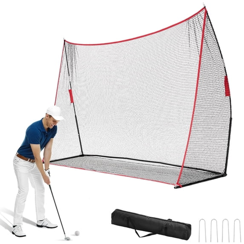 Sweetcrispy 10x7 FT Golf Practice Net with Target, Driving Range Net for Indoor and Outdoor Use, Red