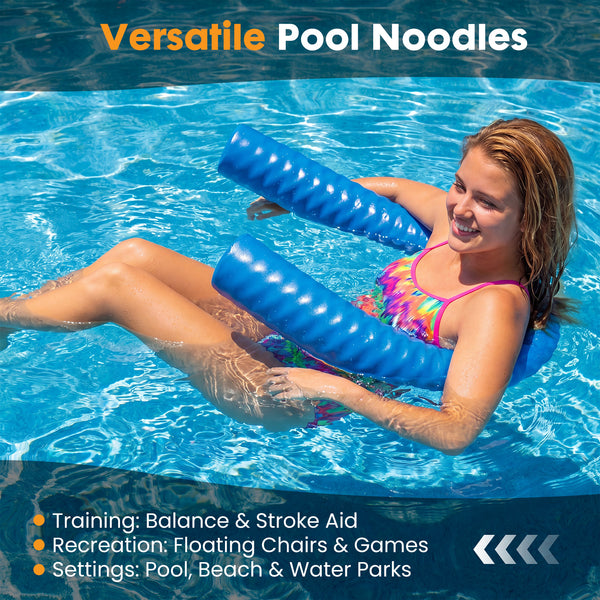 SWEETCRISPY Ultra Durable NBR Closed Cell Foam Pool Swim Noodles - Corrosion Resistant Swim Bar for Beach Pool Waterpark