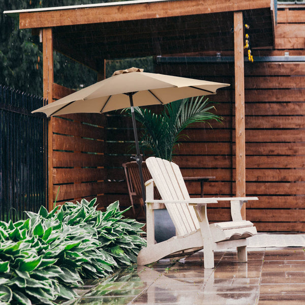 Sweetcrispy Patio Sunshade, 9 Feet with 8 Bones for Patios, Pools