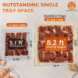 Sweetcrispy Food Dehydrator with 8 Stainless Trays for Homemade Snacks