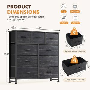 SWEETCRISPY Fabric Dresser, Storage Chest For Bedroom, Closet, Living Room, Hallway