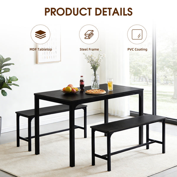 Sweetcrispy 3-Piece / 4-Piece Dining Table Set for Small Spaces, Apartments & Dining Rooms