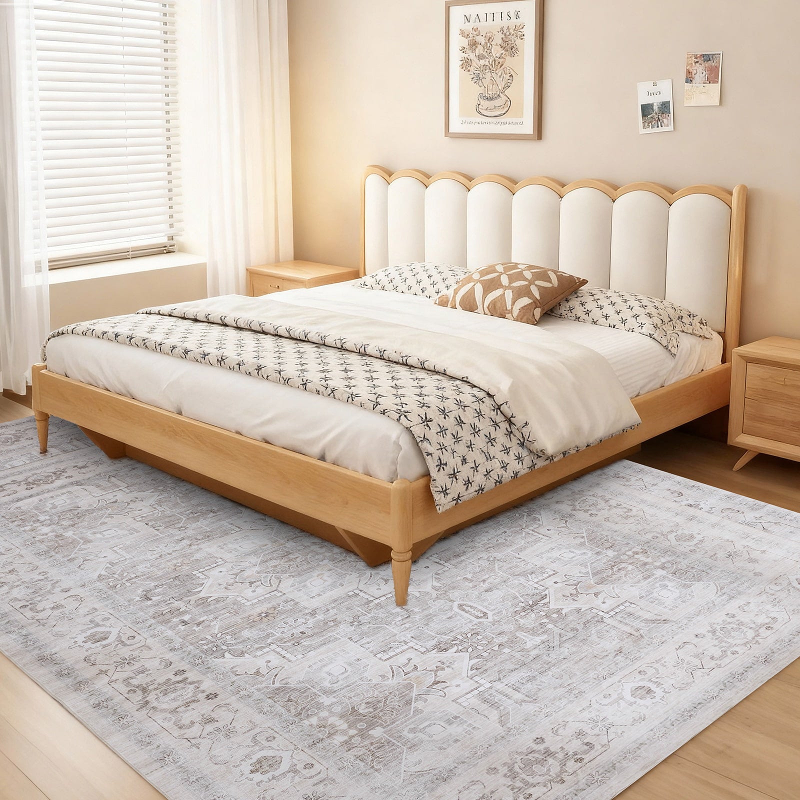 Sweetcrispy Washable Low-Pile Polyester Area Rug