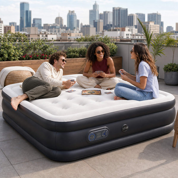 Sweetcrispy Portable Quick-Inflating Air Mattress for Outdoor