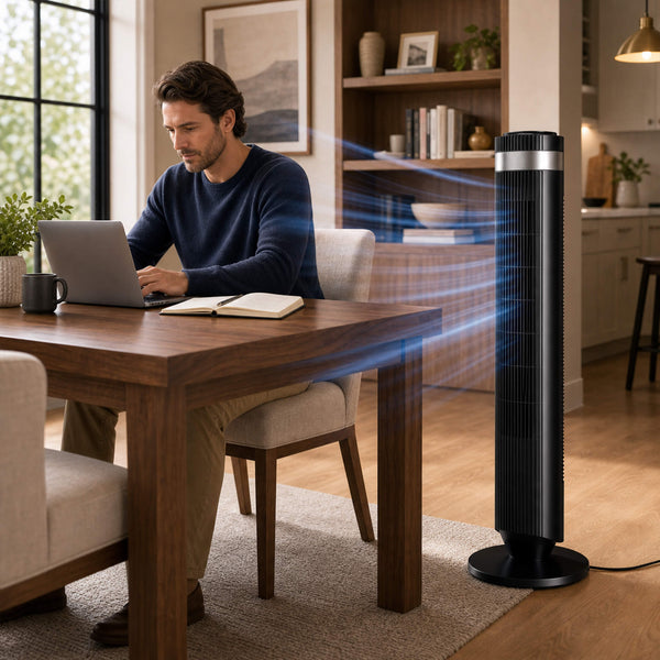 Sweetcrispy Quiet Bladeless Smart Tower Fan for Living Room