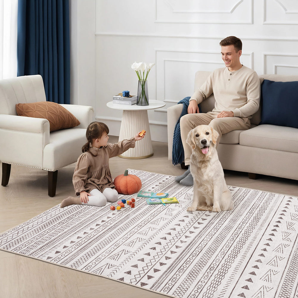 Sweetcrispy Luxury Weave Washable Area Rug for Bedroom Living Room