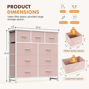 SWEETCRISPY Fabric Dresser, Storage Chest For Bedroom, Closet, Living Room, Hallway
