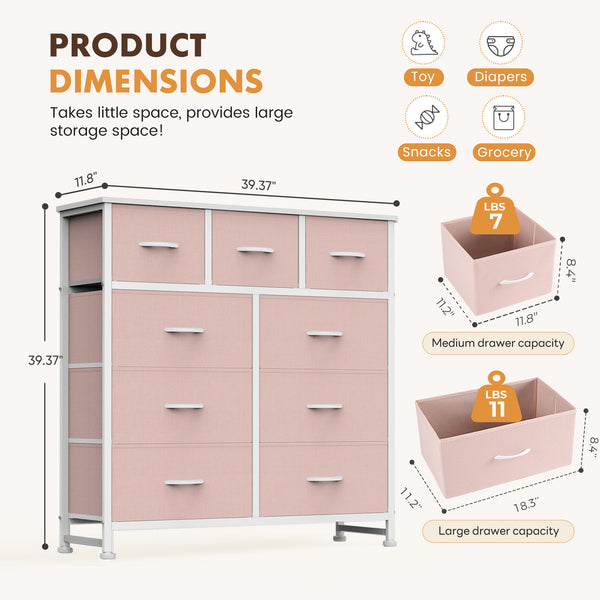 SWEETCRISPY Fabric Dresser, Storage Chest For Bedroom, Closet, Living Room, Hallway