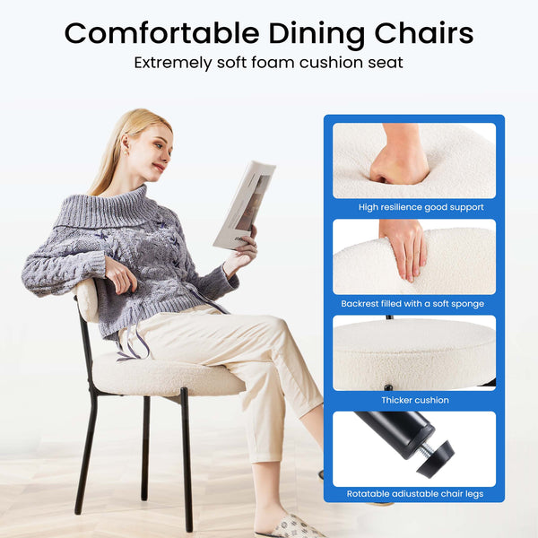 Sweetcrispy Dining Chair Set of 4 Soft Cushions for Dining Room