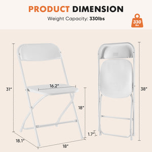 Sweetcrispy Lightweight Plastic Folding Chair for Indoor & Outdoor Use