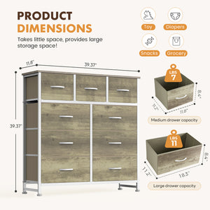 SWEETCRISPY Fabric Dresser, Storage Chest For Bedroom, Closet, Living Room, Hallway