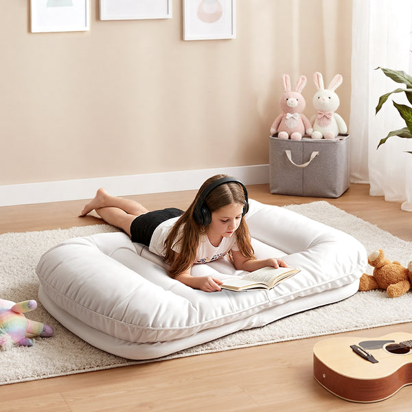 Sweetcrispy Foldable Cushioned Saucer Chair, Lounge Chair with Adjustable Back Support