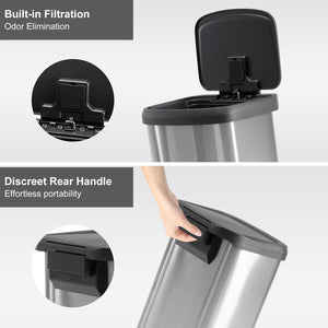 Sweetcrispy 21 Gallon Step-On Trash Can with Lid for Kitchen and Home Use