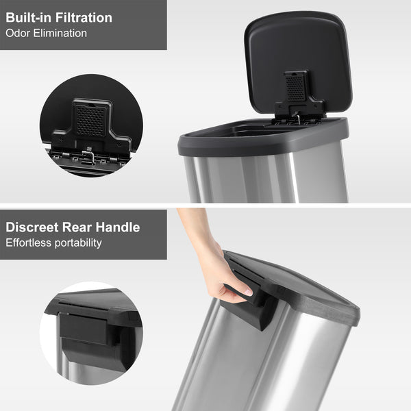 Sweetcrispy 21 Gallon Step-On Trash Can with Lid for Kitchen and Home Use