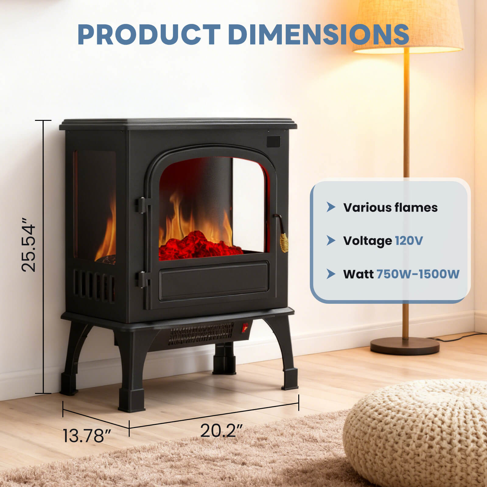 Sweetcrispy HearthGlow Twin Door Electric Fireplace for Indoor Use