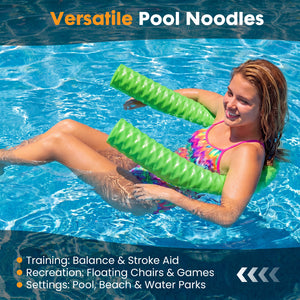 SWEETCRISPY Ultra Durable NBR Closed Cell Foam Pool Swim Noodles - Corrosion Resistant Swim Bar for Beach Pool Waterpark