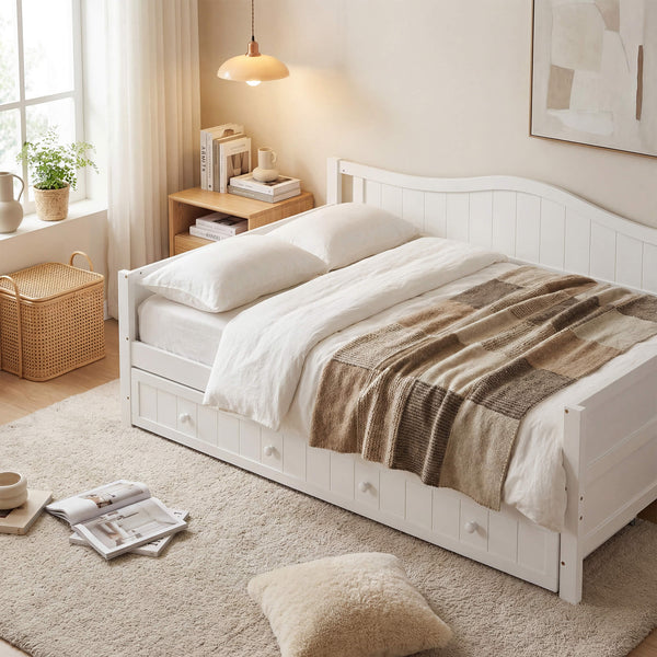 Sweetcrispy SpaceWise Twin Daybed with Trundle Bed for Small Apartments