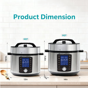 Sweetcrispy 12-in-1 Multi-Function Electric Pressure Cooker with Stainless Steel Exterior