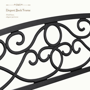 Sweetcrispy 50" Metal Patio Garden Bench for Lawn & Garden