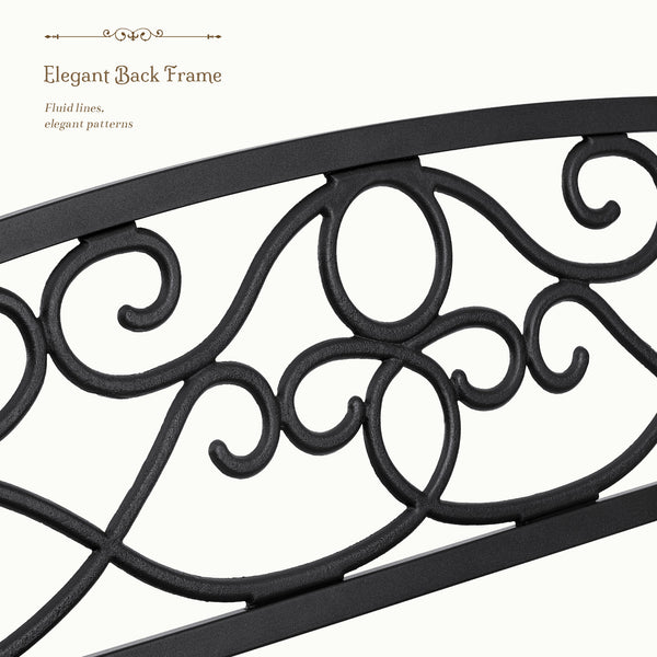 Sweetcrispy 50" Metal Patio Garden Bench for Lawn & Garden